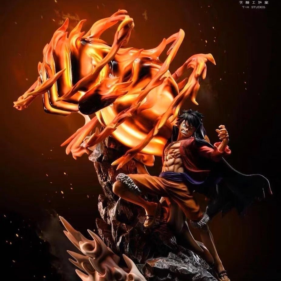 [In stock]Sky Painting Ghost Island Lufei30cmFour-Speed Luffy One Piece SailingGKHand-Made Table Decoration