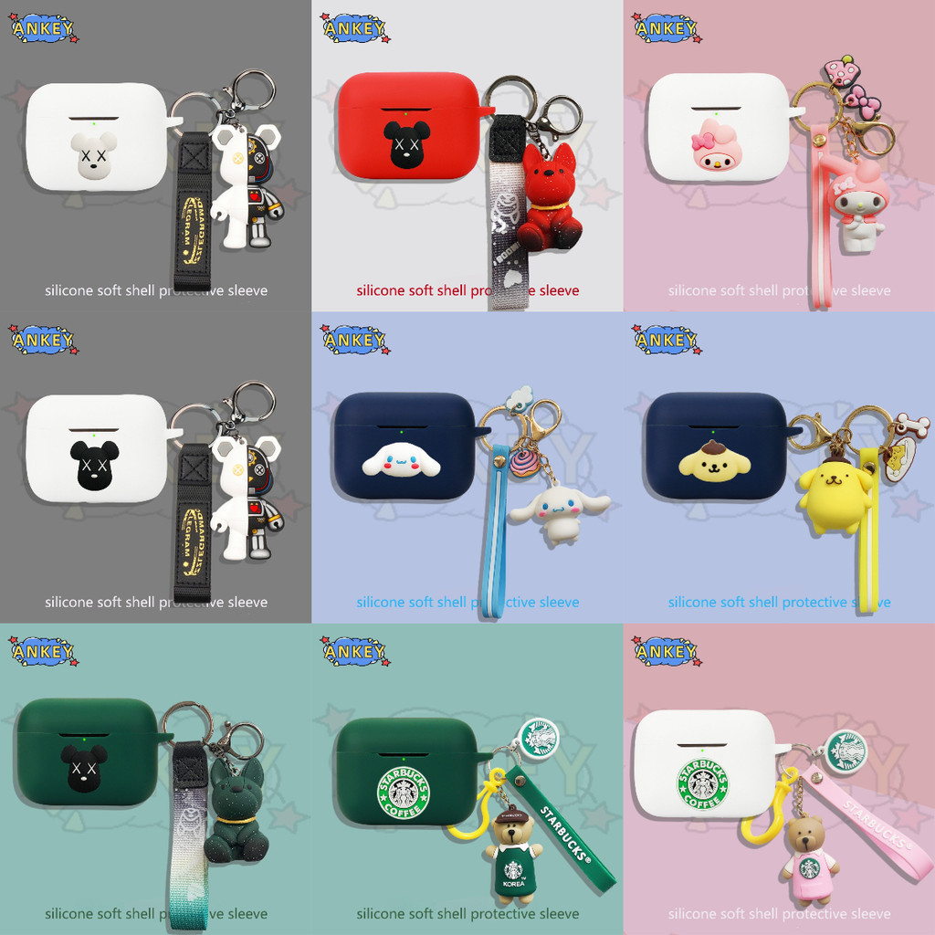 for Marshall MOTIF II ANC Case Earphone Silicone Case Cartoon Rabbit Earbuds Soft Protective Headphone Cover Headset Skin