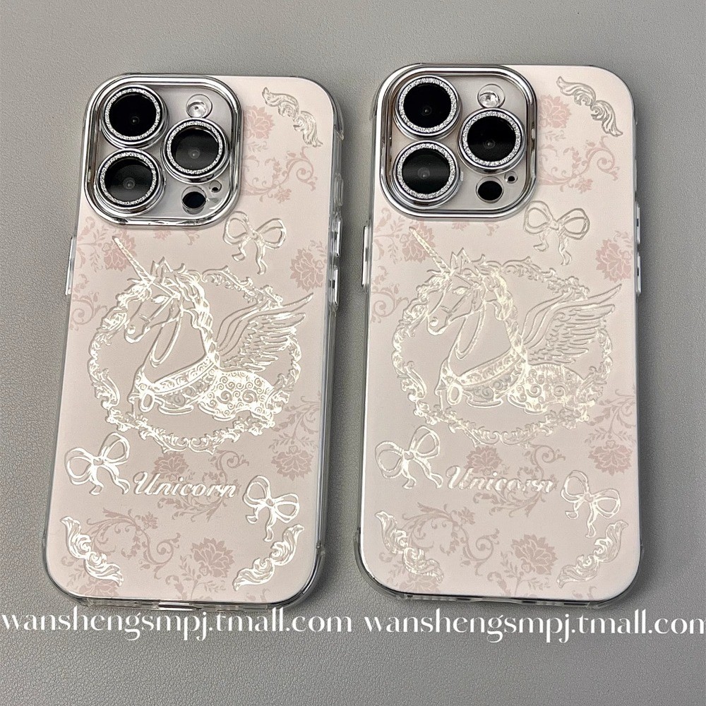 เคสโทรศัพท์มือถือแบบแข็ง หนา กันรอยเลนส์กล้อง ลายดอกไม้ ยูนิคอร์น สไตล์เกาหลี หรูหรา สําหรับ IPhone 14 Pro Max 11 15 14 13 12 11 Pro Max