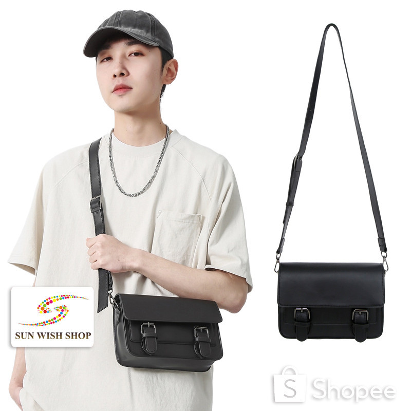 Sunwish SWS-Ja25 ใหม่ กระเป๋าสะพายไหล่ ทรงสี่เหลี่ยม ใบเล็ก พร้อมสายสะพาย 2 ขนาด 2024 แฟชั่นเกาหลี สําหรับผู้ชาย และผู้หญิง