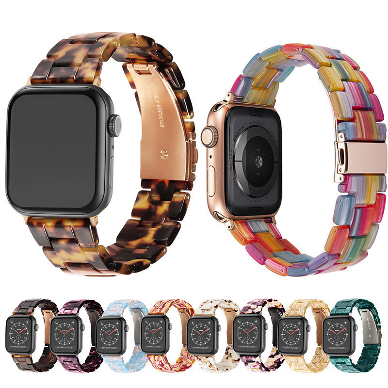 สายนาฬิกาข้อมือเซรามิคเรซิ่น แบบใส สําหรับ Apple Watch iwatch