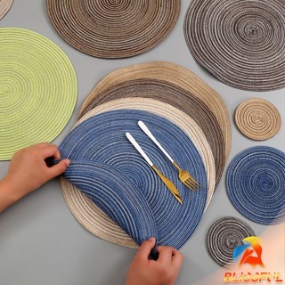 B.F แผ่นรองจาน  ทรงกลม ทนความร้อน ที่รองจานสไตล์ญี่ปุ่น กันล…