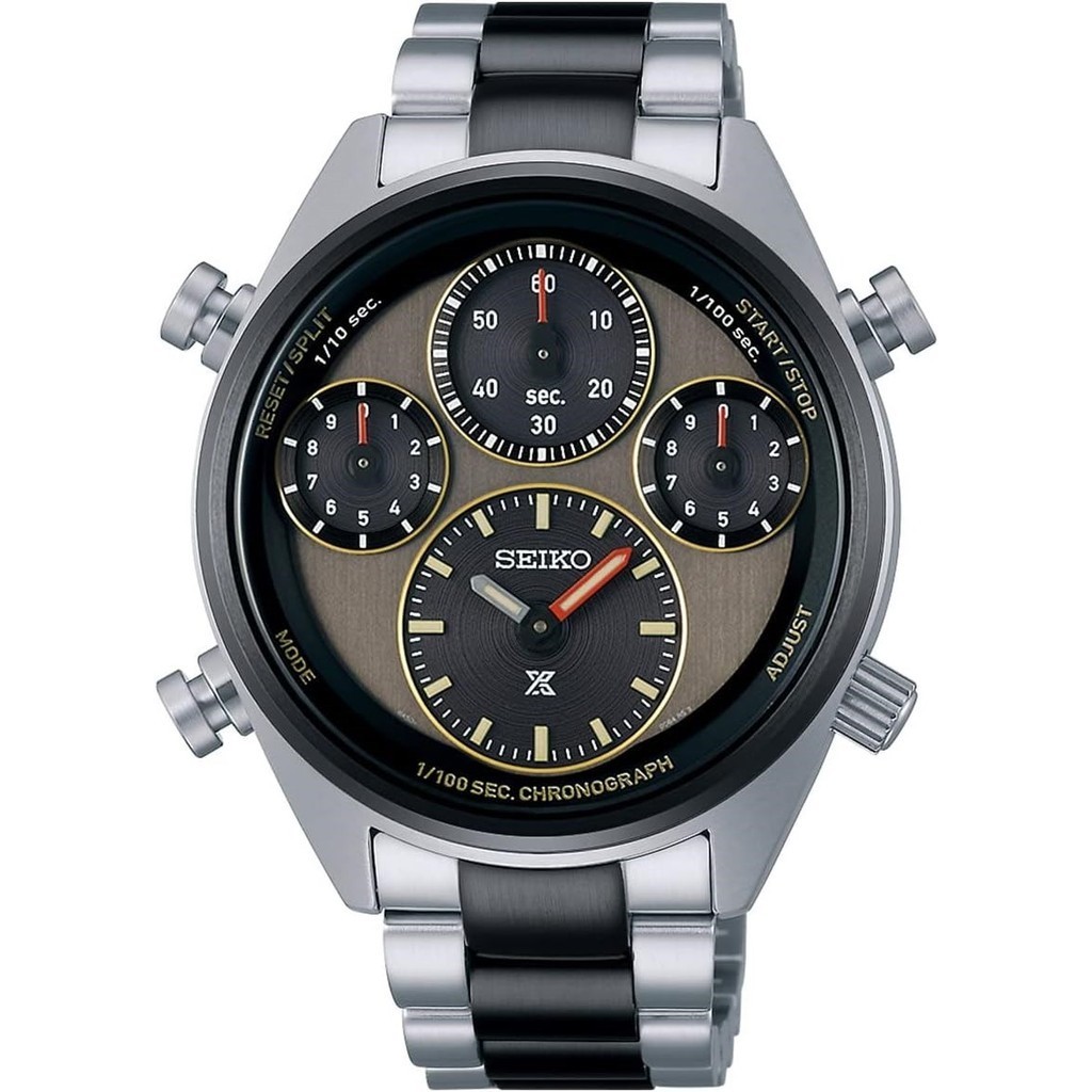 [นาฬิกา Seiko] นาฬิกาข้อมือ Prospex SPEEDTIMER Solar Chronograph 1/100 Second Measuring Analog Quartz Chronograph 40th Anniversary Limited Model SBER005 บุรุษ สีเงิน+สีดำ
