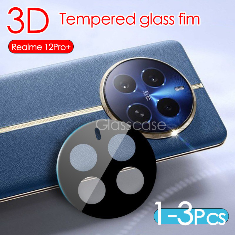 1-3 ชิ้น 3D กระจกนิรภัยป้องกันกล้อง fim สําหรับ Realme 12 13 pro plus 12 + 12X 12pro + 13 + 13pro + Realme12proplus Full Coverage เลนส์กล้องป้องกันหน้าจอฟิล์มกระจกนิรภัย
