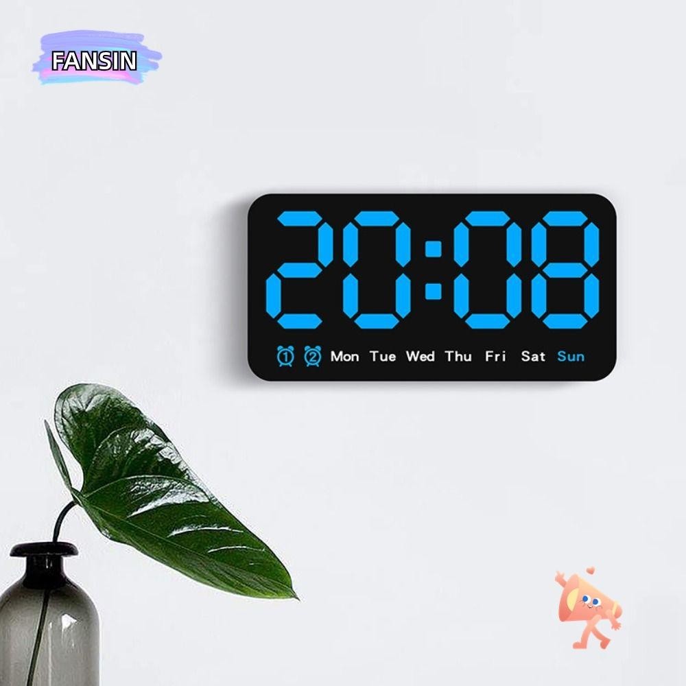 Fansin นาฬิกาดิจิทัล LED ติดผนัง อเนกประสงค์ ควบคุมด้วยเสียง หน้าจอ 12 24H