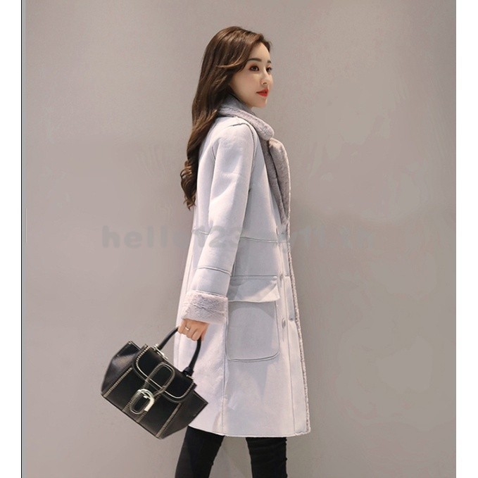 เสื้อโค้ทแจ็กเก็ต ผ้าแคชเมียร์ ขนาดใหญ่ ให้ความอบอุ่น แฟชั่นฤดูหนาว สําหรับสตรี O77R - รูปที่ 6