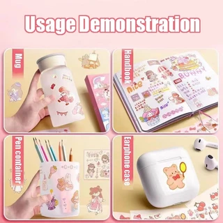 100 ชิ้น การ์ตูนน่ารัก สติกเกอร์ PET ใส Kawaii เครื่องเขียน สติกเกอร์ คู่มือ DIY รูปแบบสร้างสรรค์ สติกเกอร์ อุปกรณ์ตกแต่ง