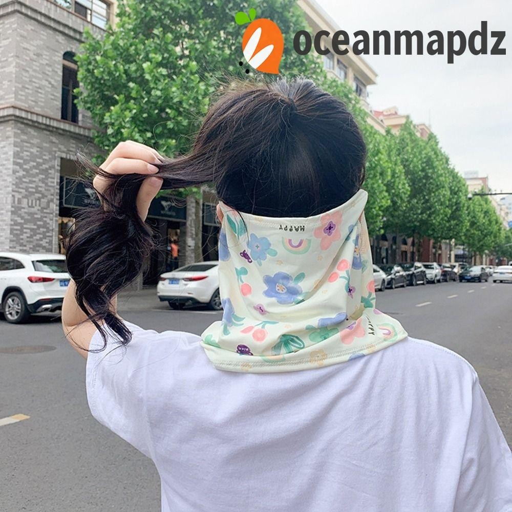 Oceanmapdz ผ้าเรยอน หน้ากาก ป้องกันรังสียูวี ขี่จักรยาน ใบหน้า ปกปิดแฟชั่น พิมพ์ลาย คอ ห่อปกคลุม กันแดด ผ้ากันเปื้อน กันแดด ใบหน้า ผ้าพันคอ ตกปลา