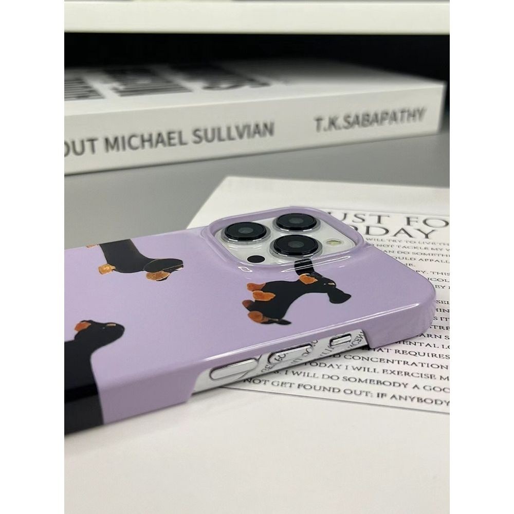 สีม่วงดัชชุนลายการ์ตูนiphone Case 15PromaxเหมาะสําหรับIPhone 13promax 12promax 11promax 12 11 12pro 13 12 14Promax 7 8 Plusพรีเมี่ยมเคสโทรศัพท์ - รูปที่ 2