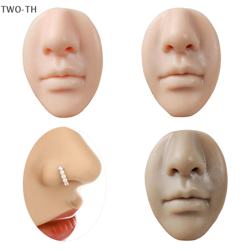 Two-th ใหม่ โมเดลซิลิโคน 3D สําหรับฝึกสักใบหน้า ริมฝีปาก จมูก แต่งหน้า