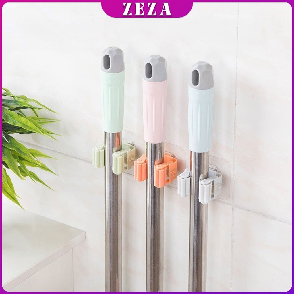 ZEZA ที่เก็บไม้กวาด ที่เก็บไม้ถูพื้น ตะขอเก็บไม้ถูพื้น mop ชั้นวางห้องน้ำถ้วยดูด ตะขอเก็บไม้กวาด ตะขอติดผนัง แร็คจัดเก็บ