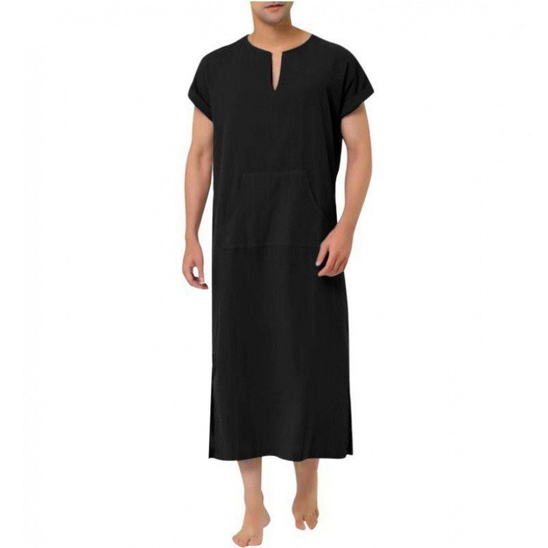เสื้อคลุมยาว สไตล์อาหรับ มินิมอล ชาวอาหรับ ผู้ชาย เสื้อคลุมมุสลิม สําหรับผู้ชาย 5NC8