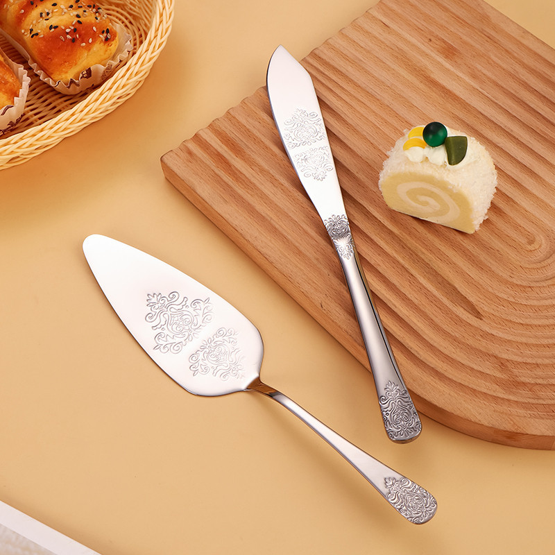 Katelv มีดเค้กแต่งงาน และเซิร์ฟเวอร์เค้ก เครื่องมืองานเลี้ยงวันเกิด ชุดไม้พายเค้ก สําหรับงานแต่งงาน