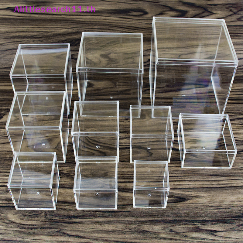 Alittlesearch11กล่องพลาสติกใสสูงทรงสี่เหลี่ยม Betta Breeding Box Candy Crystal Mud กล่องบรรจุภัณฑ์ TH