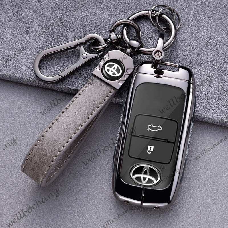 กุญแจรถสังกะสีผสม TPU หนังอุปกรณ์เสริมสําหรับ Toyota Yaris Ativ 2022 Yaris Ativ 2023 Vios 2023