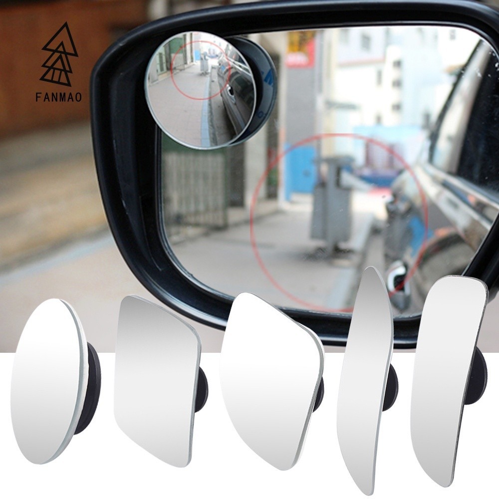 Fanmao กระจกมองหลังรถยนต์ HD มุมกว้าง 360 องศา ปรับได้ สําหรับจอดรถยนต์ 2 ชิ้น