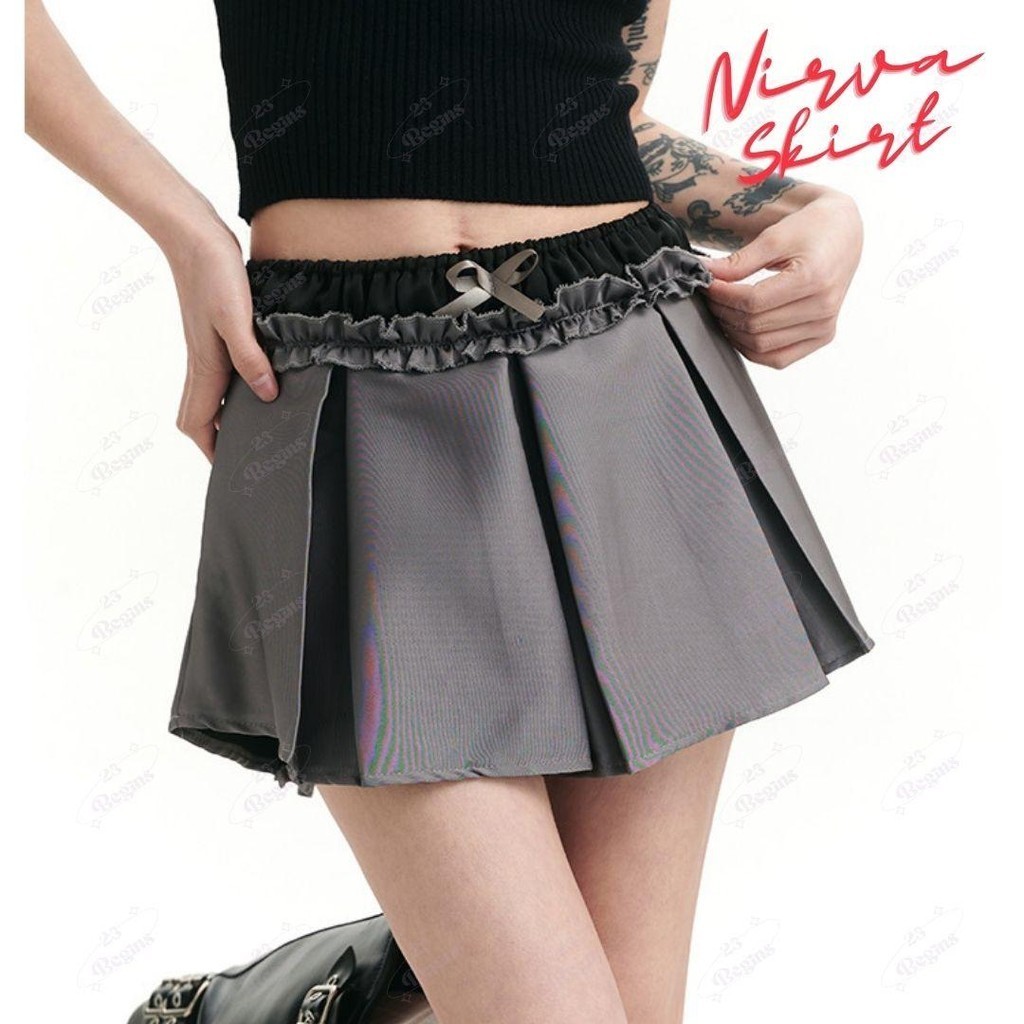 Nirva Skirt กระโปรงขาสั้น มีกางเกงซับใน ผ้านำเข้าจากเกาหลี (2671)
