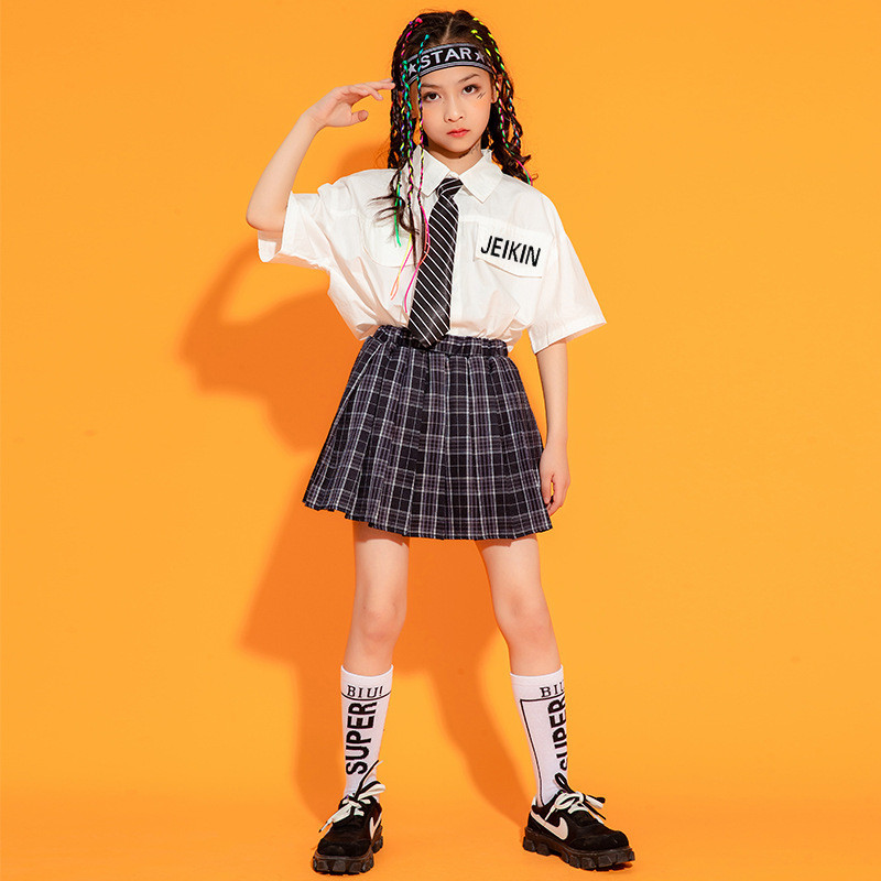 เสื้อยืดแขนสั้น สีขาว สไตล์ฮิปฮอป แฟชั่นฤดูร้อน สําหรับเด็กผู้ชาย และผู้หญิง เด็ก ชุดเชียร์ ฮิปฮอป แจ๊ส ชุด cover dance ชุดการแสดง hiphop ชุดซ้อม ชุดโคฟเวอร์ ชุดเต้น - รูปที่ 5