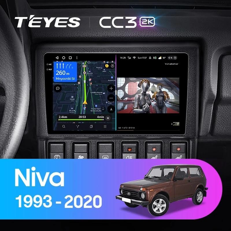 Teyes CC3L CC3 2K เครื่องเล่นมัลติมีเดีย วิทยุ GPS Android 10 No 2din 2 din สําหรับรถยนต์ LADA Niva 1993-2020