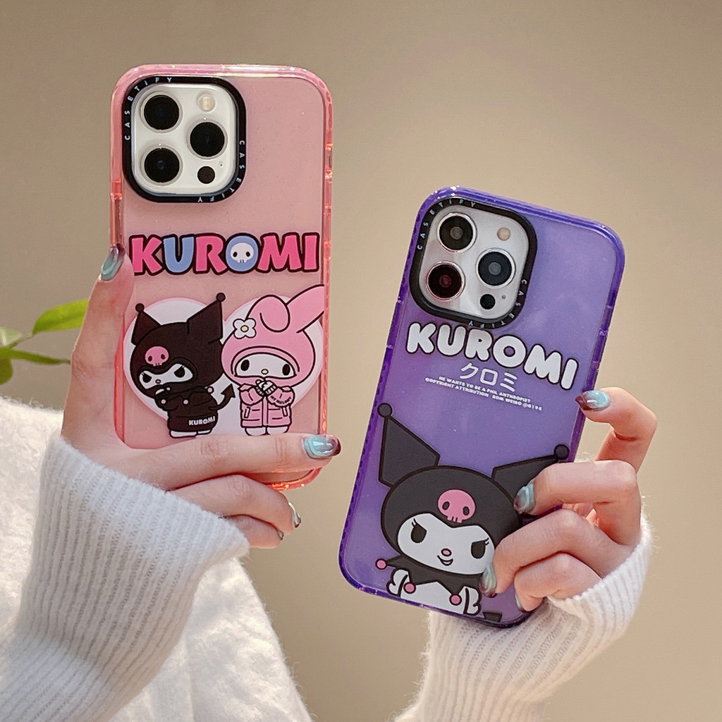【Kuromi】Casetify เคสโทรศัพท์มือถือแบบนิ่ม TPU ใส ลายผงแฟลช แฟชั่น สําหรับ iPhone 15 Pro max 14 Pro 13 Pro max 12 Pro max 11 11Pro max 12