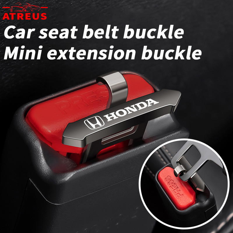 1/2Pcs Honda Car Seat Belt Dual ใช้ Extension Buckle Car Mini Safety Seat Belt Buckle Clip Muffler Alarm Silencer สําหรับ Honda Brio City Civic CRV HRV Accord Mobilio WRV Odyssey F