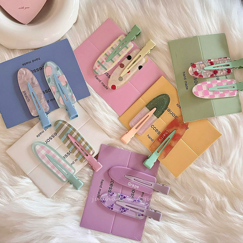 พร้อมส่ง ราคา/คู่ B039 กิ๊บติดผมลายผลไม้ กิ๊บแต่งหน้า กิ๊บติดผมไร้รอยต่อ เครื่องประดับผม กิ๊บหน้าม้ากลิตเตอร์