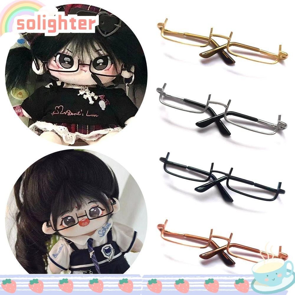 Solighter แว่นตาโลหะ ไร้เลนส์ 20 ซม. สําหรับตุ๊กตาสัตว์เลี้ยง