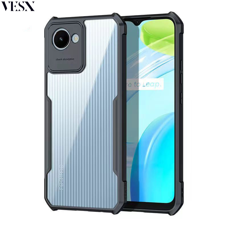 อะคริลิคใสหุ้มเกราะกันกระแทกกรณีโทรศัพท์ Realme C67 C65 C55 C53 C35 C33 C30 C30s C21 C20 C17 C15 C12 C11 2021 C3 C2 V13 X7 Pro 4G 5G 2024