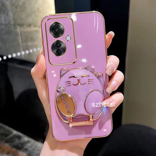 เคสโทรศัพท์ OPPO Reno11F 5G Reno11 5G Reno 11 Pro 5G Reno 8T 8 8Z 5G Reno 7 8 4G Reno7Z 5G เคสโทรศัพท์ เคสโทรศัพท์พร้อมขาตั้งแมวกวัก Gong Xi Fa Cai