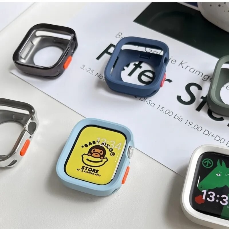 เคสโทรศัพท์มือถือแบบนิ่ม กันกระแทก สําหรับ Apple Watch Ultra 49 มม. 45 41 มม. 44 40 42 มม. 38 มม. iwatch Ultra 9 8 7 3 4 5 6 SE