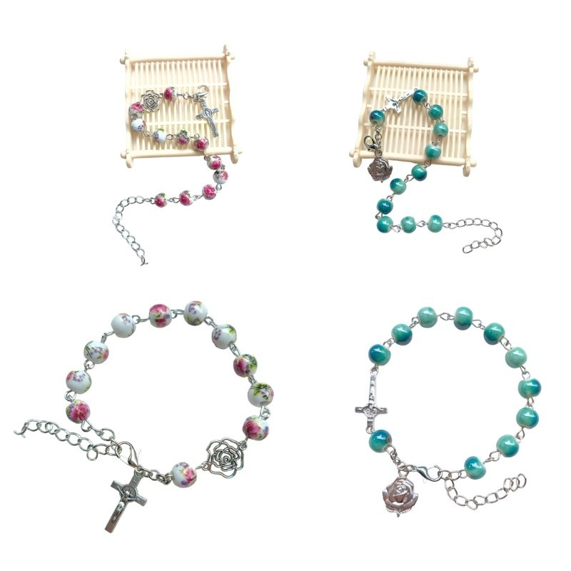 Zuo แฟชั่นลูกประคําสร้อยข้อมือลูกปัดสุภาพสตรีหวานจี้ข้ามมือโซ่ศิลปะ Jewlery