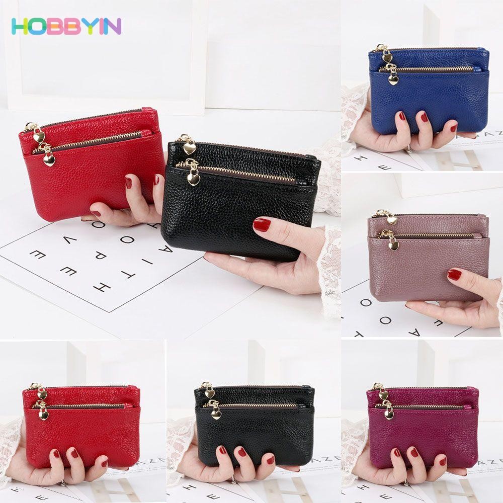 HOBBYIN กระเป๋าใส่เหรียญ ขนาดเล็ก แฟชั่น พร้อมพวงกุญแจ ที่ใส่บัตร ขนาดเล็ก