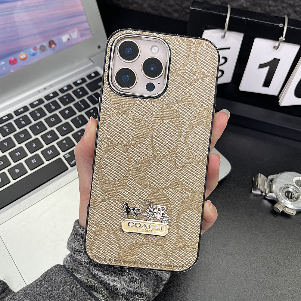 Luxury Coach ชุบเคสโทรศัพท์สําหรับ IPhone 14 15 16 Pro Max IP 13 Pro Max 13 Promax 12 PM 15Plus i11 i15 i14 Hard กันกระแทกกรณี