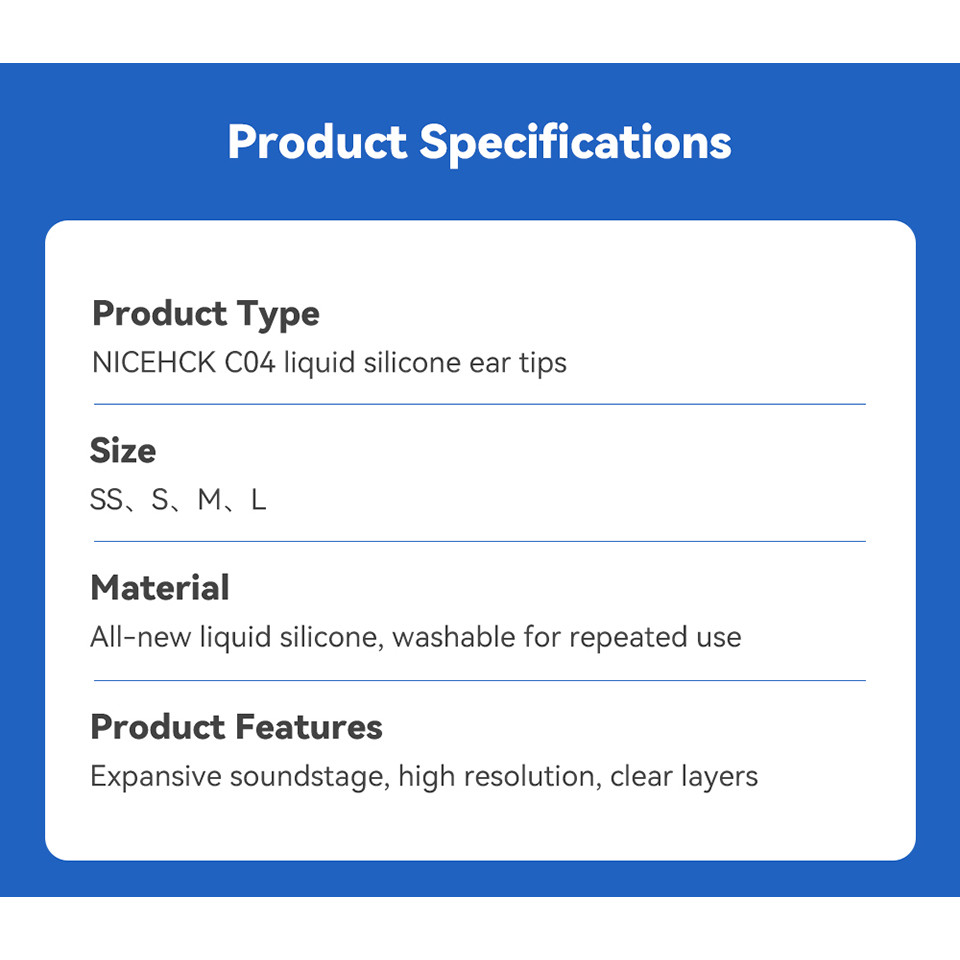 Nicehck C04 Liquid Silicone Ear Tips Noise Isolating Soft ขยาย Soundstage Clear Layers Eartips