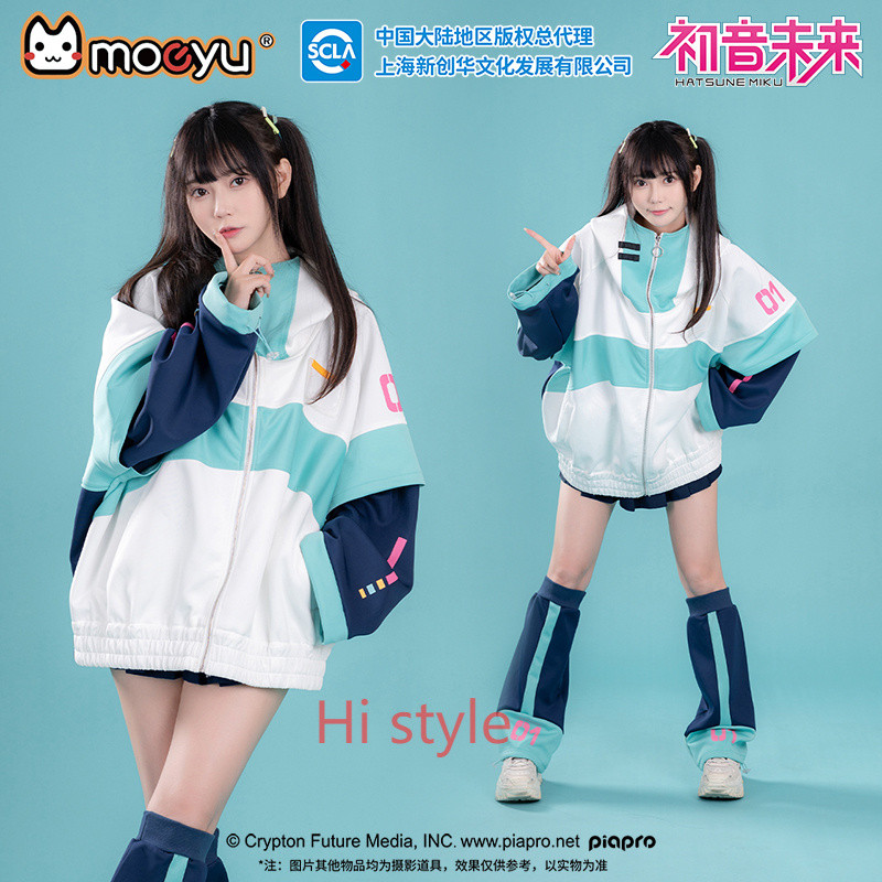 Moeyu vooid Hatsune Miku คอสเพลย์เสื้อแจ็คเก็ตกันลมเสื้อแจ็คเก็ตมีฮู้ด