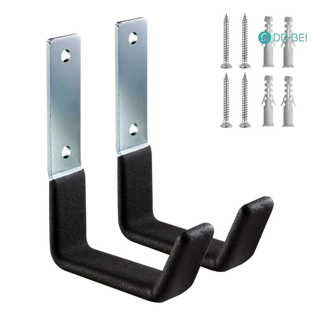 Dr.bei 1/2 ชิ้น Heavy-Duty ตะขอติดผนัง Strong รับน้ําหนักกันสนิม Simple ติดตั้งโรงรถตะขอติดผนัง Racks