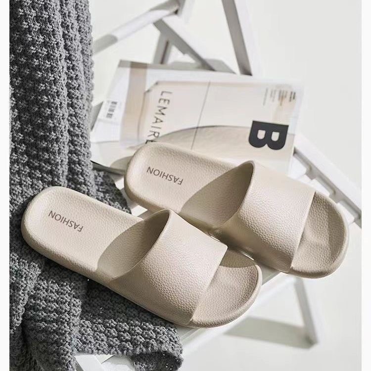 รองเท้าแตะกันลื่นสีพื้นเบสิคเรียบหรูพื้นนิ่มพรีเมี่ยมทรงสวยใส่สบายต้อนรับหน้าร้อน x034 - รูปที่ 3