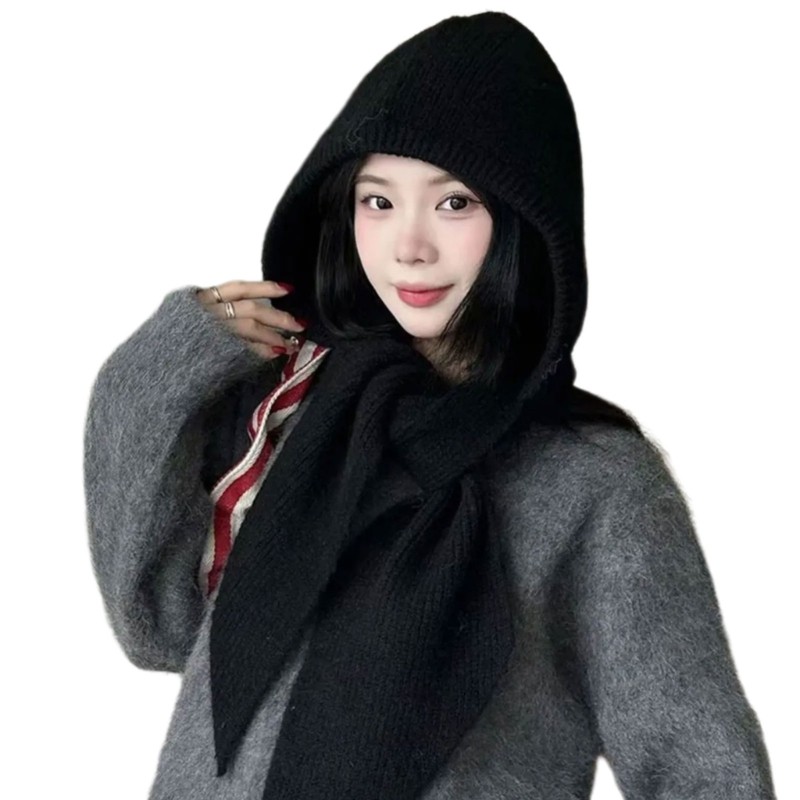 Boom ถัก Beanies หมวกสําหรับผู้ใหญ่ All Matching คอ Gaiter หมวกโครเชต์ผ้าพันคอหมวกฤดูหนาวที่อบอุ่นหู Flap หมวกสําหรับ - รูปที่ 5