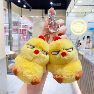 น่ารักเอียงตาเจี๊ยบตุ๊กตาพวงกุญแจการ์ตูนตุ๊กตาจี้สําหรับกระเป๋าส่วนบุคคลของขวัญ