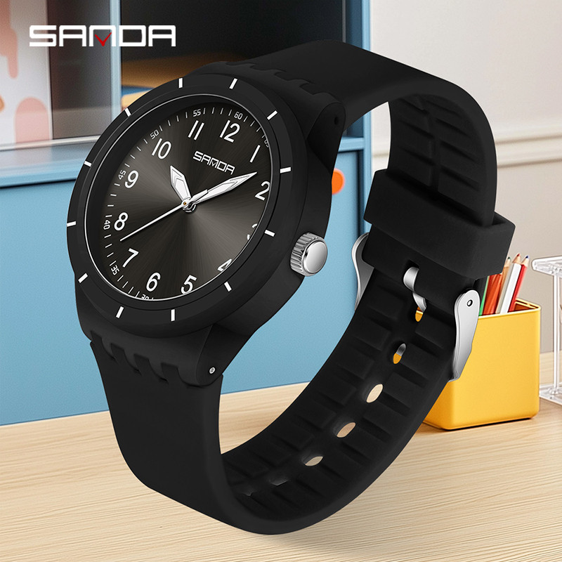 ซานดา นาฬิกาส่องสว่างนักเรียนวัยรุ่นใหม่มีความอินเทรนด์และเรียบง่ายควอตซ์นาฬิกาผู้ชาย SD9075-6