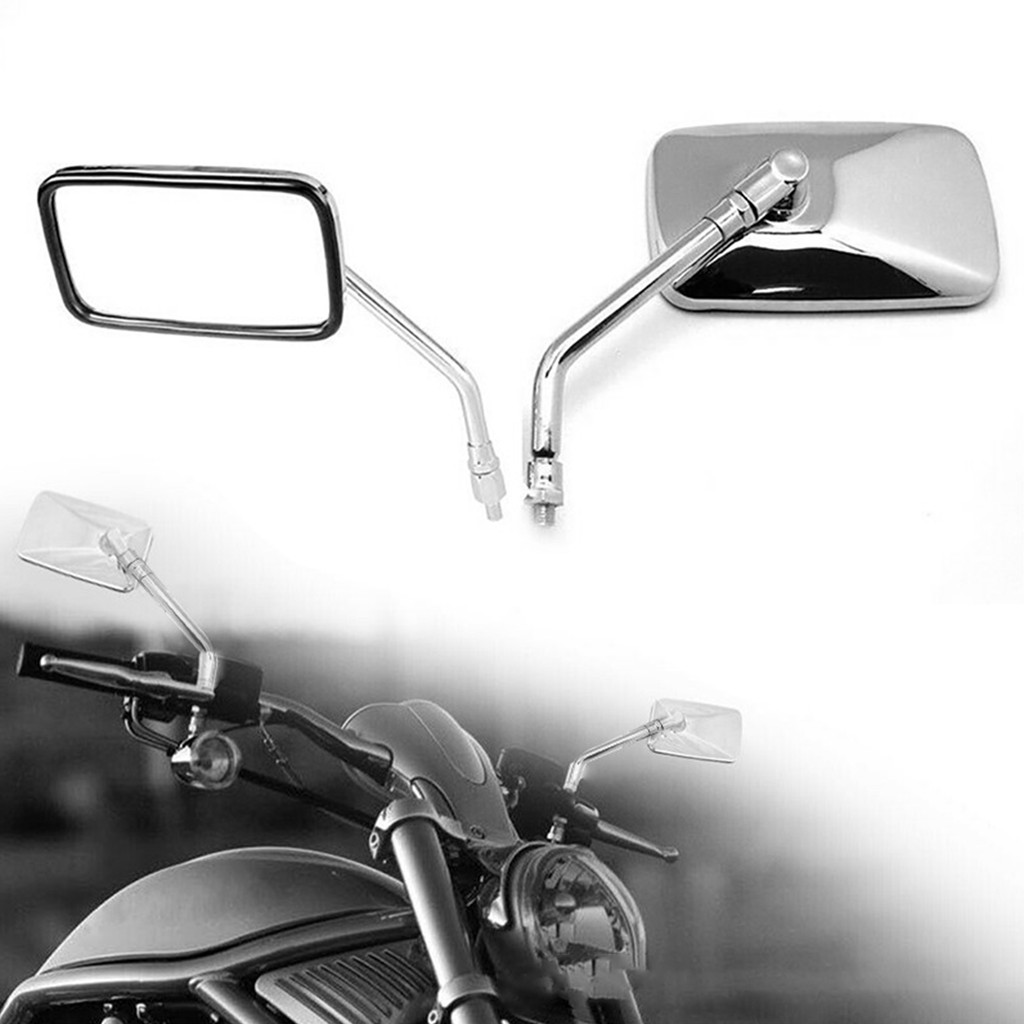 ถูกที่สุด Motorcycle Chrome Rearview Side Mirrors Fashional Cool Square Shape Rear View Mirror
