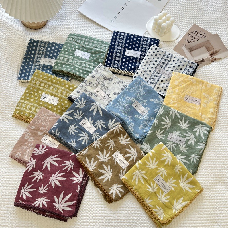 ผ้าพันคอมัลติฟังก์ชั่นผ้าฝ้ายผ้าพันคอ HeadScarf Hairband 60x60 ซม.
