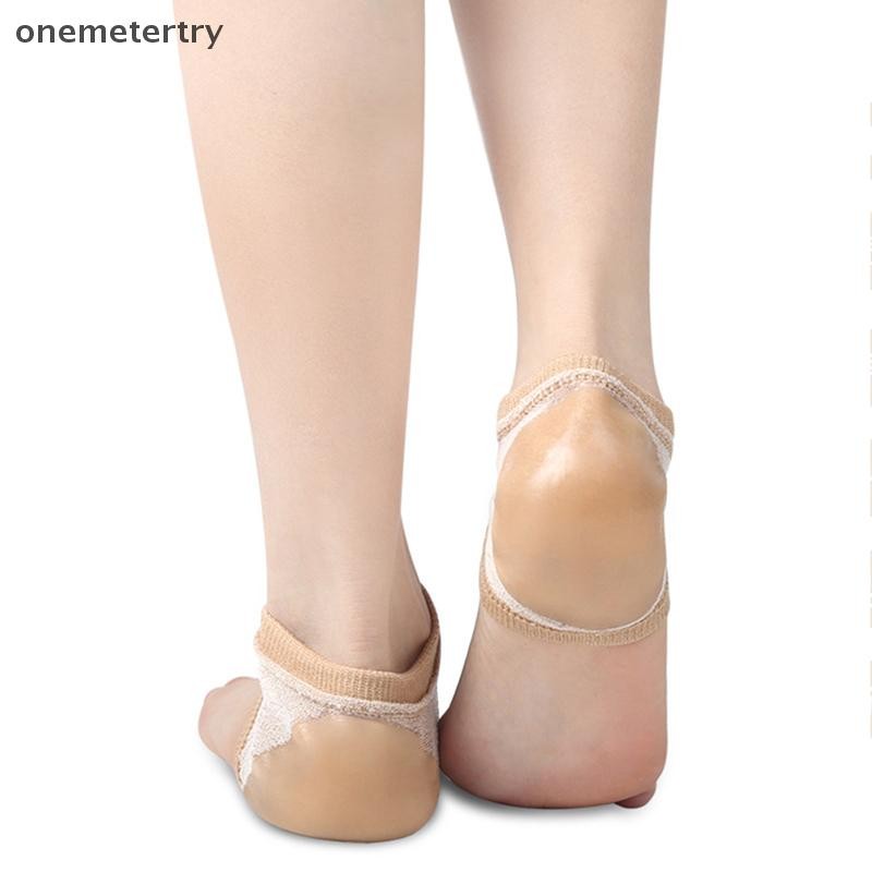 Onem เจลซิลิโคนส้นเท้า Protector แขนส้นแผ่นส้นถ้วย Plantar Fasciitis สนับสนุนฟุต Care Skin Repair Cushion ถุงเท้าครึ่งหลา n