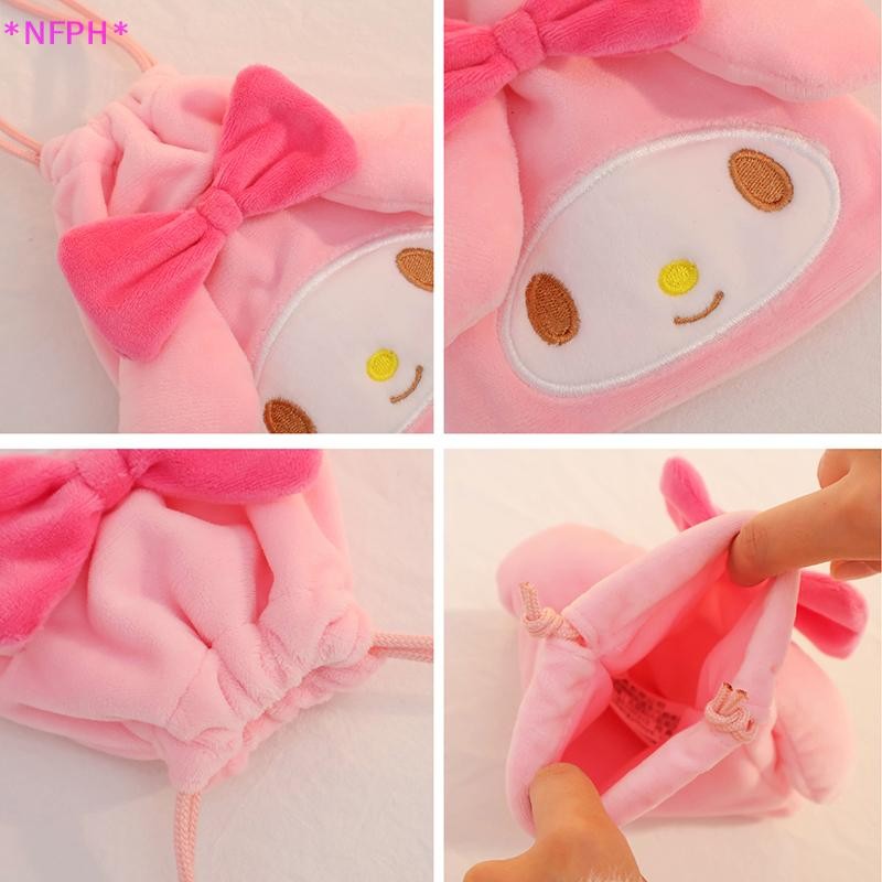 Nfph>sanrio Hello Kitty Kuromi การ์ตูนตุ๊กตา Drawstring กระเป๋าน่ารักเก็บกระเป๋า My Melody กระเป๋าเหรียญของขวัญวันหยุดสําหรับเด็กชายและเด็กหญิงใหม่