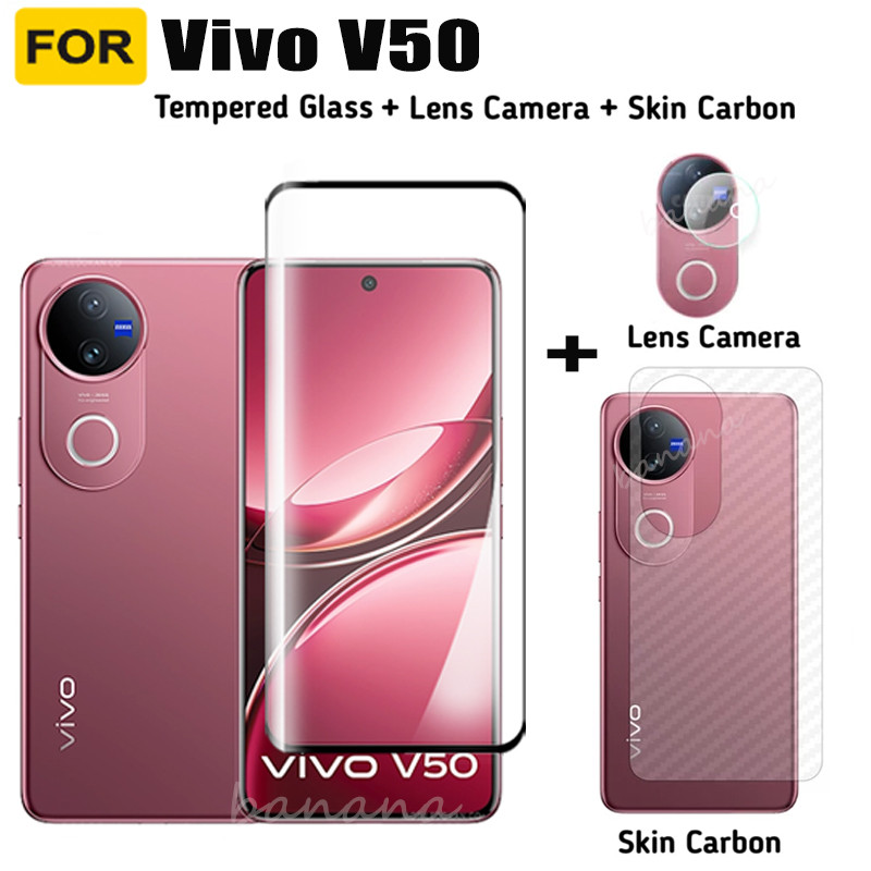 Vivo V50 ฟิล์มกระจกนิรภัยคลุมทั้งหมดสําหรับ Vivo V40 V40 Pro V40 Lite V30 V30 Pro ป้องกันหน้าจอ + กระจกเลนส์กล้อง
