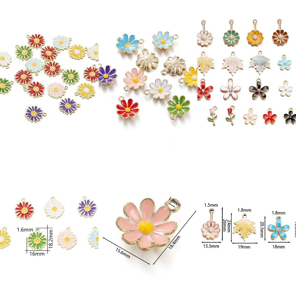 ลูกปัดโลหะ 10ชิ้น/4ชิ้น แบบหยดน้ำ ซีรีส์เดซี่ อุปกรณ์DIY แฟชั่น สร้อยข้อมือ สร้อยคอ งานแฮนด์เมด