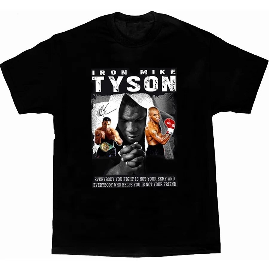 เสื้อยืดผ้าฝ้าย พิมพ์ลายมวย Mike Tyson Fan Iron Mike สําหรับผู้ชาย