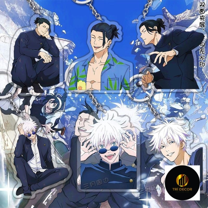 พวงกุญแจอะคริลิค Jujutsu kaisen พร้อมพิมพ์ลายการ์ตูน gojo satoru geto suguru น่ารัก