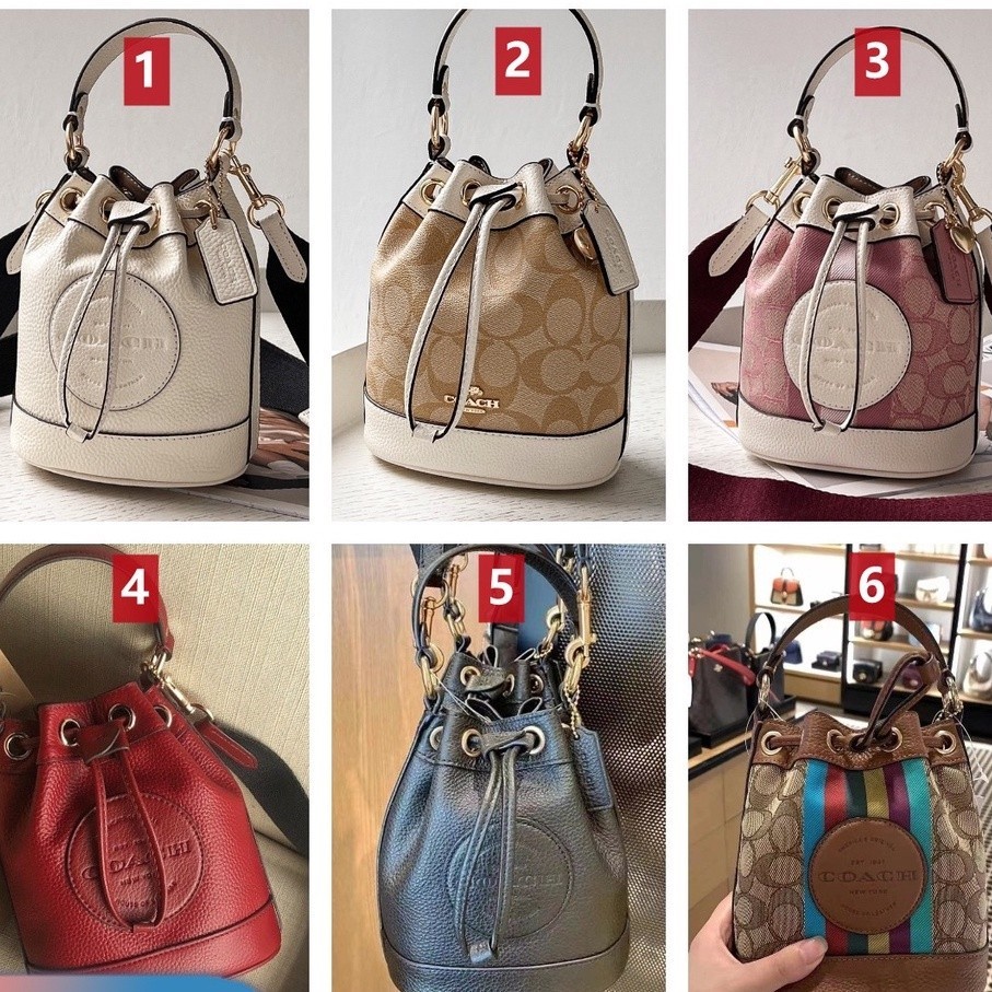 Dempsey Drawstring Bucket Bag 15 C5112 C5114 C5269 C5639 ผู้หญิง ขนาดใหญ่ กระเป๋าสะพายข้าง Coac h กระเป๋า หนังแท้