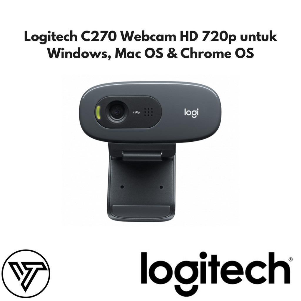 กล้องเว็บแคม Logitech C270 HD 720p สําหรับ Windows, Mac OS &amp; Chrome OS